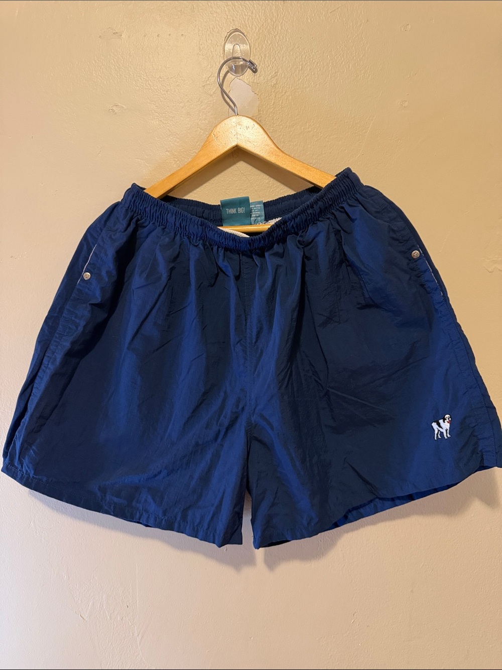Big Dogs Navy Athletic Shorts with Embroidered Dog